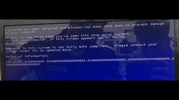 Fixed :The bios in this system is not fully ACPI compliant
