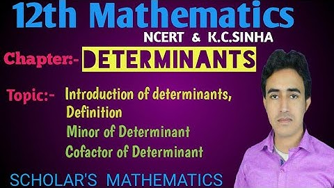 Determinants  ( Introduction, definition,minor and cofactor)