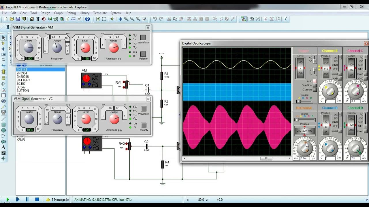AM modulator circuit using Two BJT Transistor - YouTube