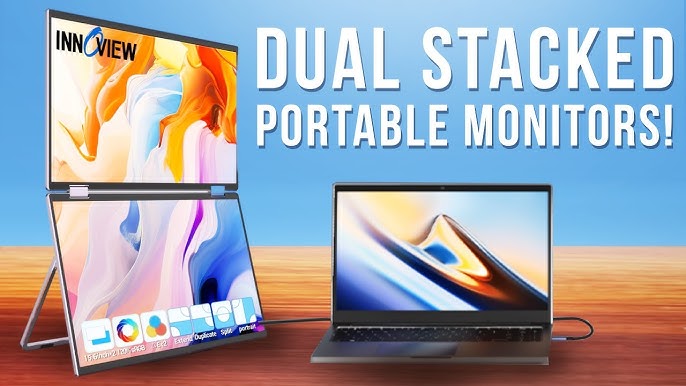 Folding Monitor Dual stacked Screen Fold Portable