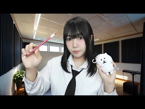 ASMR 학교 축제날 학용품으로 친구 메이크업 해주기