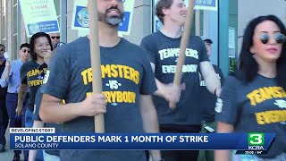 Solano County public defenders mark one month on strike