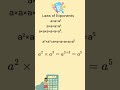 laws of Exponents , same bases exponents will be added #maths #education #algebra