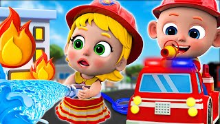 Fire Truck + Wheels On the Bus Go Round and Round and More Nursery Rhymes & Kids Songs