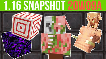 Minecraft 1.16 Snapshot 20w09a Crying Obsidian, Target Block & Zombified Piglin!