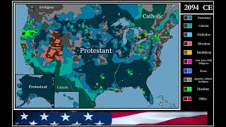 History of Religion in America Every Year 1600 CE - 2023 CE // AnthroSapien