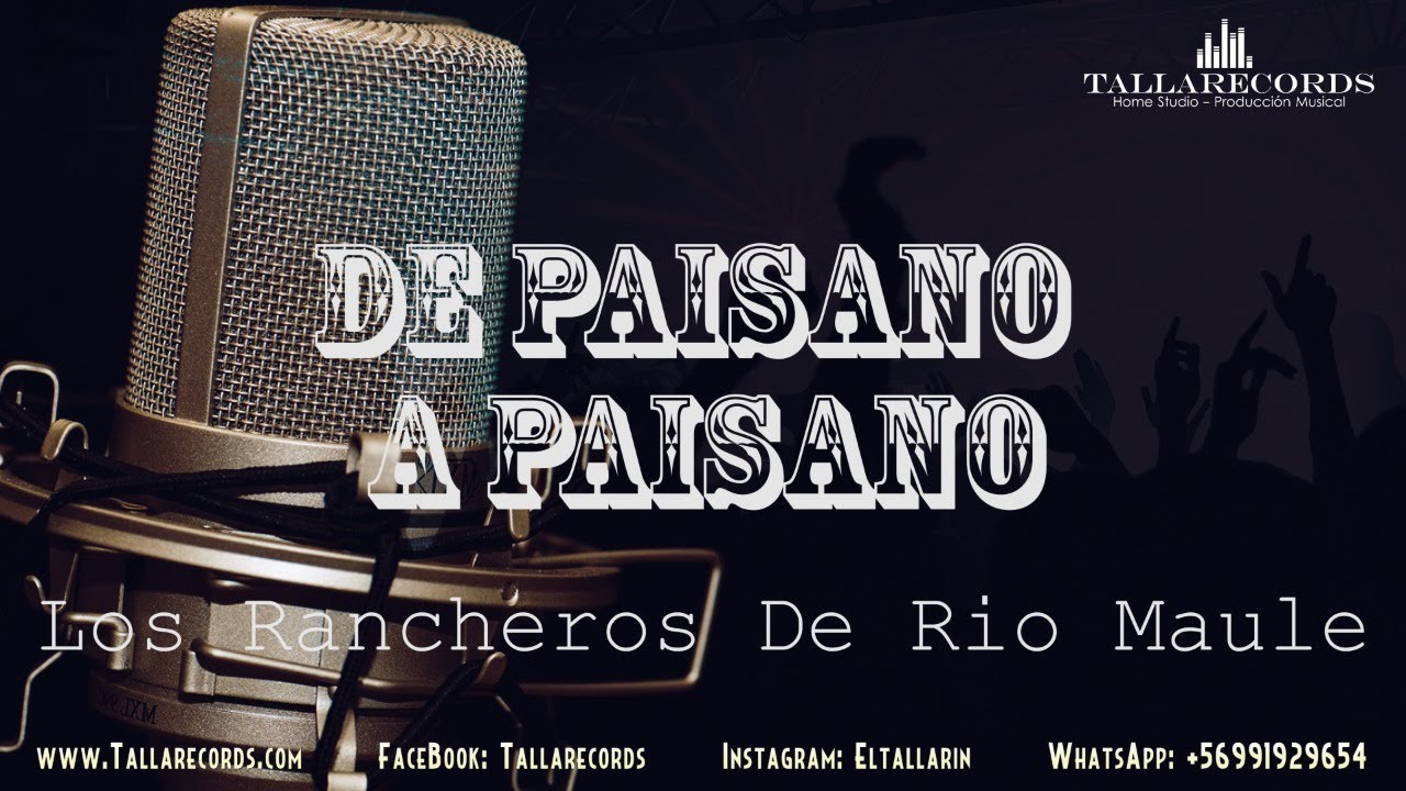 De Paisano a Paisano - Rancheros Del Rio Maule - Cumbia Ranchera  - Instrumental + Letra - Karaoke