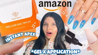 Instant Apex Nails at Home?! Modelones Pro Luxe Amazon Nail Kit Full Test (Gel-X + Prep Routine)