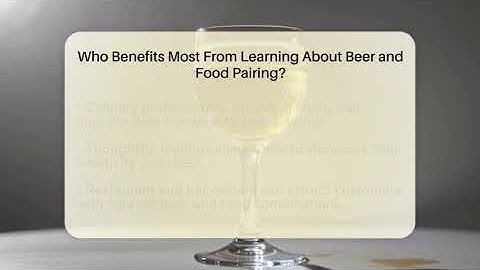 Who Benefits Most From Learning About Beer and Food Pairing? | The Pint Guy