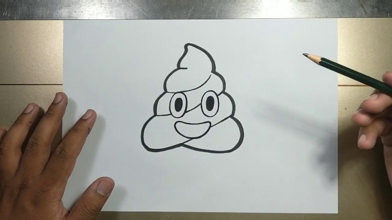 How to draw POOP EMOJI step by step YouTube