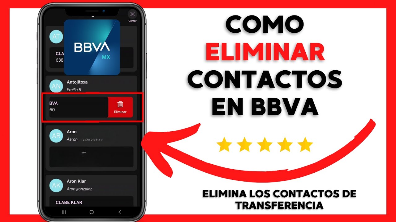 😱😉COMO ELIMINAR CONTACTOS EN BBVA😊
