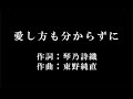 東野 純直【愛し方も分からずに】歌詞付き full カラオケ練習用 メロディあり【夢見るカラオケ制作人】