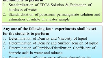 II Semester B.Sc. (NEP - CBCS Scheme) BCU Chemistry  Practical  Examination Question Paper Pattern