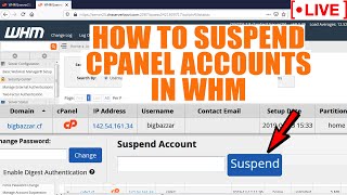 [🔴live] how to suspend cpanel account in whm?