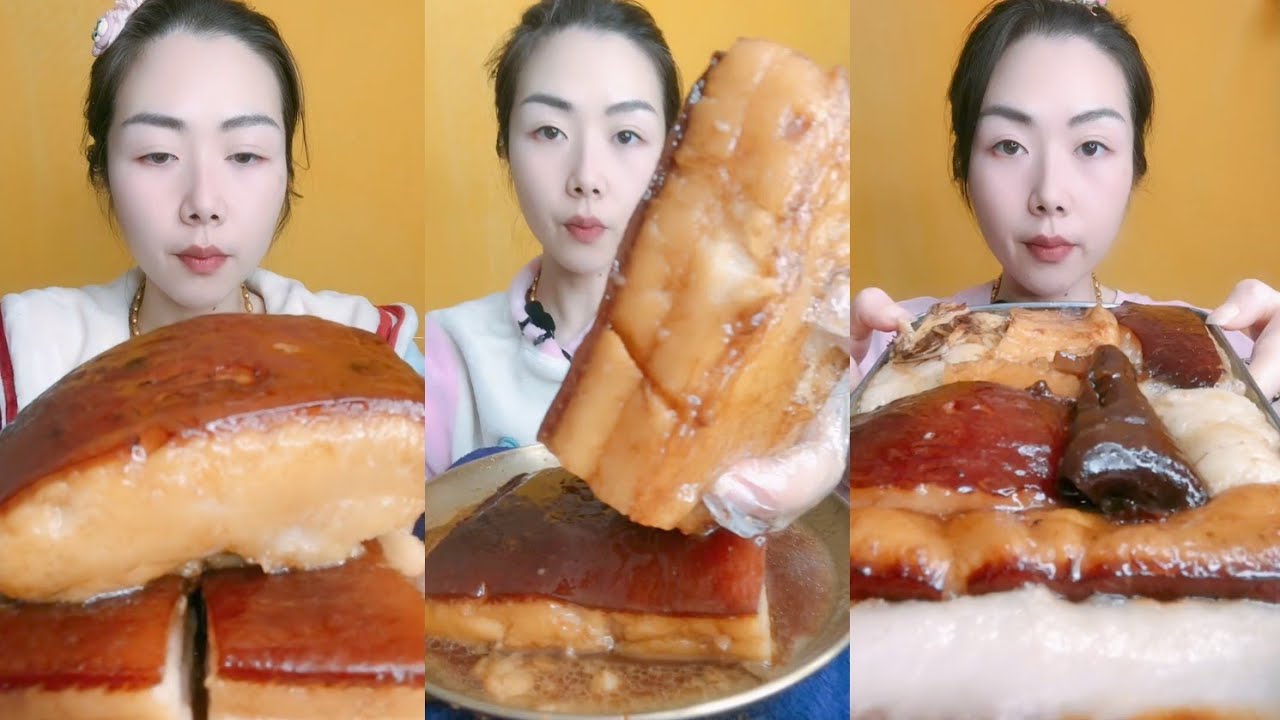 Eating Challenge: Eating pork braised pork belly beef 🍖🍖#mukbang #belly #beef #pork 