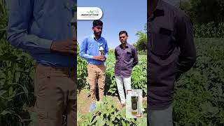 happy farmer with showing amazing results of biofactor GVAN in okra crop.for build quality.