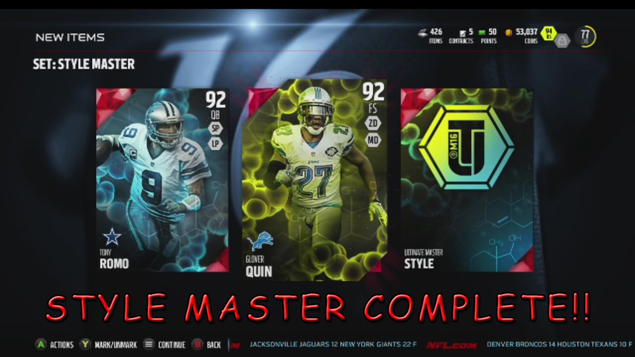 STYLE MASTER COMPLETE! l MADDEN MUT 16