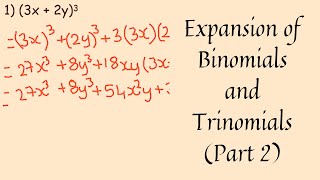 Expansion Of Binomials And Trinomials Part 2 By J M Sateesh