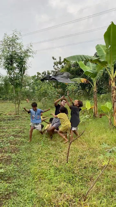 Cemong Rebut Layangan Terbang! Eh, Malah Dikejar Petani 😅 #shortvideo #shorts #layangan
