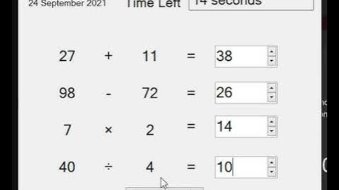 Math quiz windows forms app recording