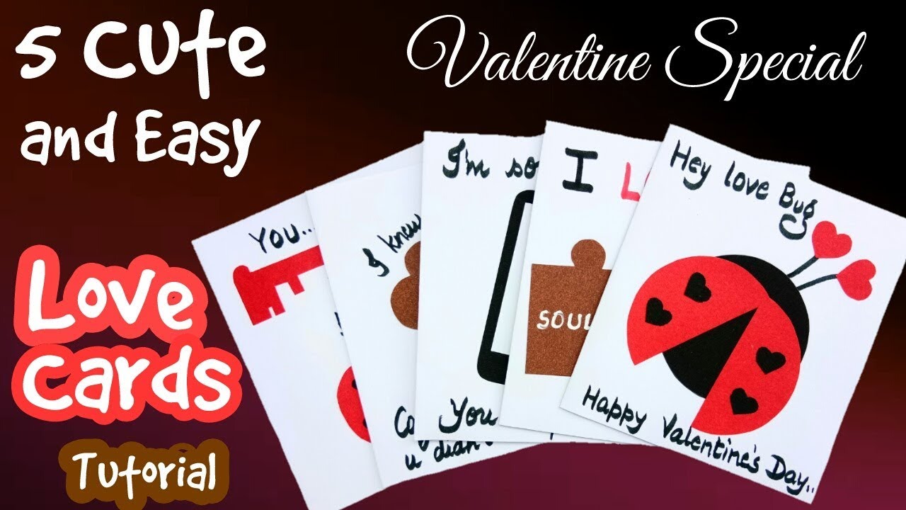 5 Cute & Easy Love Greeting Cards | 5 Minute Crafts | Valentine's Day