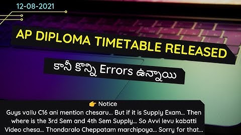 AP Diploma TimeTable Released - 4th Sem Exams Postponed & 1st Year Exams from 27
