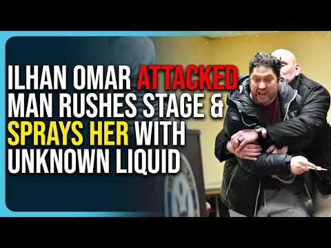 Thumbnail for Ilhan Omar ATTACKED, Man Rushes Stage & Sprays Her With Unknown Liquid