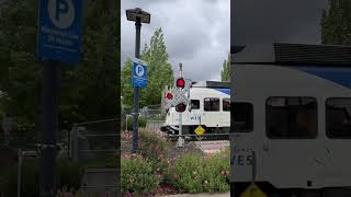 TriMet WES Leaving Tigard TC #commutertrain #railroadcrossing #shorts