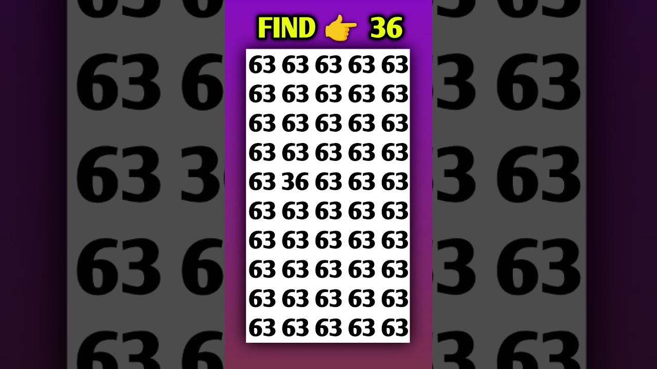 no body can find👉 36 #shorts #oddnumber #youtubeshorts