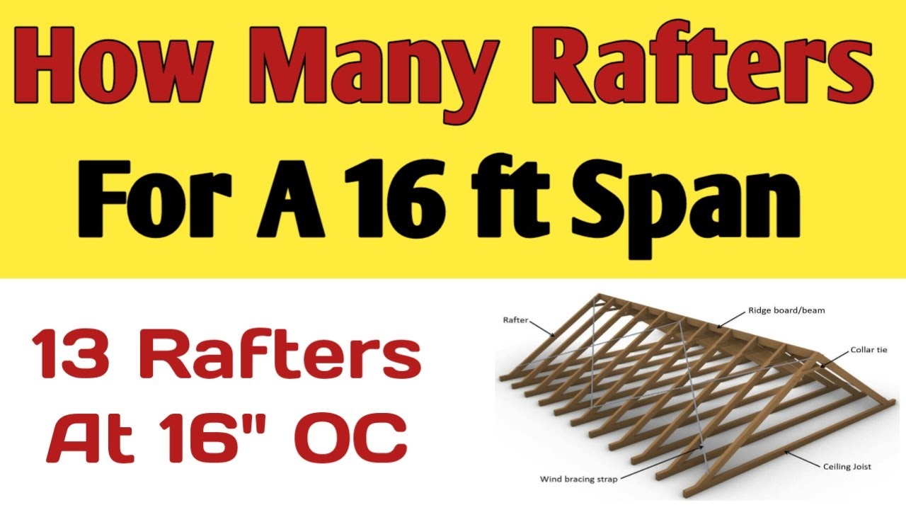 Minimum Distance Between Rafters How many rafters do i need for a 16 foot span - YouTube