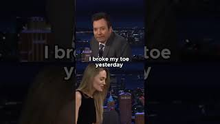 Angelina Jolie Goes Barefoot On Late Night