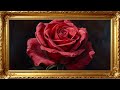 Rose Oil Paintings Floral Luxury Gold 4K Frame TV Art- Rose 4K Frame TV art Screensaver
