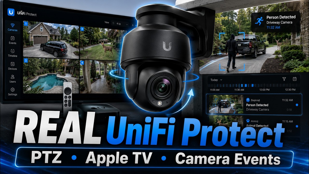 I Tested UniFi Protect at Home — PTZ Tracking, Apple TV Viewing & Real Camera Events