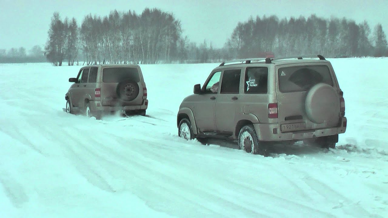 Уаз патриот по снегу 2 - YouTube
