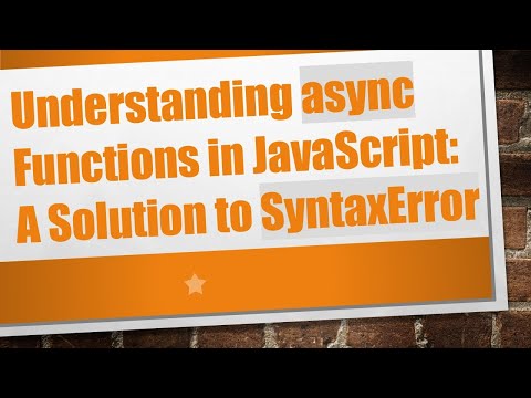 Understanding async Functions