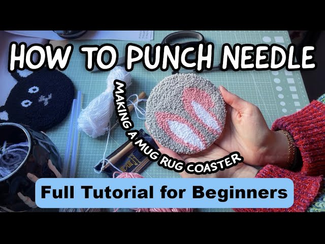 Updated Punch Needle Mug Rug Coaster Tutorial -Start to Finish! Beginner Friendly With Tips & Tricks