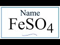 Naming and Charges of Iron Compounds