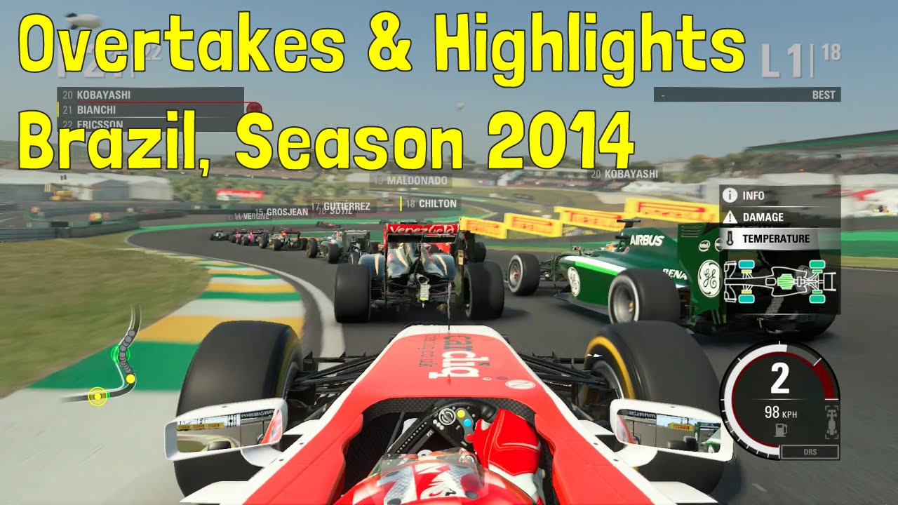 F1 2015 - Career Mode: Part 18 'Brazil, Season 2014' (Overtakes & Highlights Compilation)