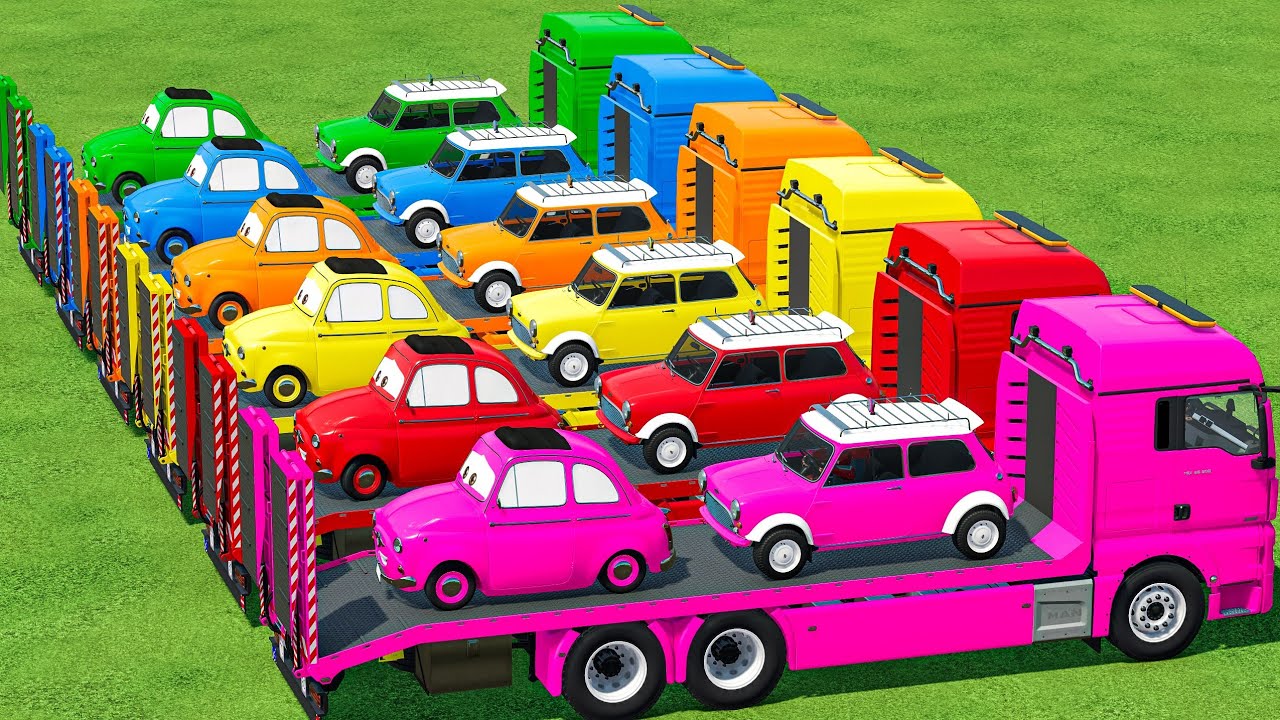 MINI COOPER vs Mini TOY Cars Transport In Fs22 - Farming Simulator 22 ...