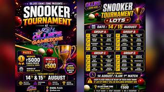 Snooker Tournament | Dhaval Plaza | 14 - 15 August | OLLIESE GAME ZONE screenshot 1