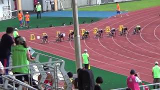 1051021全國田徑錦標賽男子100公尺    花蓮縣金牌    楊俊瀚    銅牌    魏泰陞    第五名    劉兆軒