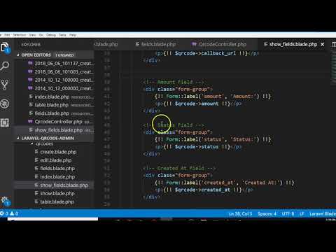 QRCode tutorial   26   cleanup the qrcode page Laravel 5.6 full project course