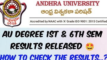 Andhra University Degree 1&6th Sem Results 2021 Released//AU Degree Results//AP Degree Exams Updates