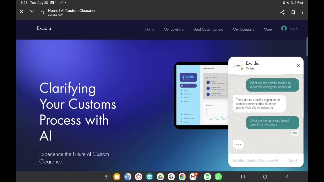 Excidia Demo! Smart AI for Customs Clearance. Find HS Code in less than a minute.