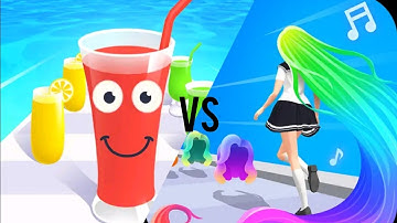 Juice Run VS Dancing Hair:- Music Race - All Levels Gameplay Android,ios  BEST GAME FOR 2023