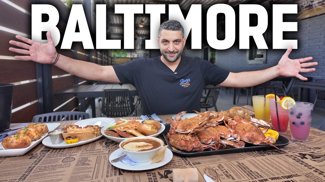 Trying famous food spots in Baltimore