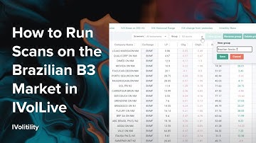 How to Access and Run Scans on the Brazilian B3 Market in IVolLive