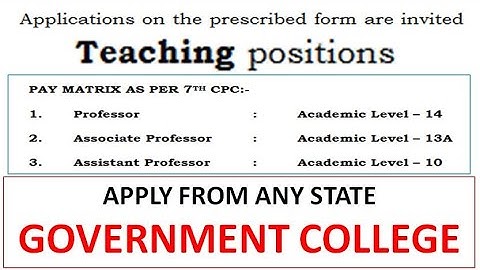 Assistant Professor Vacancies Recruitment Notification in Govt. College | Rs 57,700 pm | PG/UGC NET