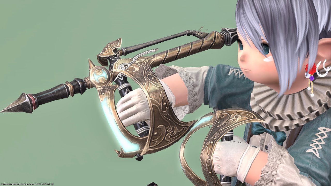 ターコイズ色に光る黄金のトンファー・モンク武器『クラシカル