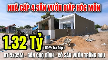 NHÀ CẤP 4 SÂN VƯỜN GIÁ RẺ GIÁP HÓC MÔN , DT 5x35m sổ hồng riêng hoàn công , ngân hàng hổ trợ